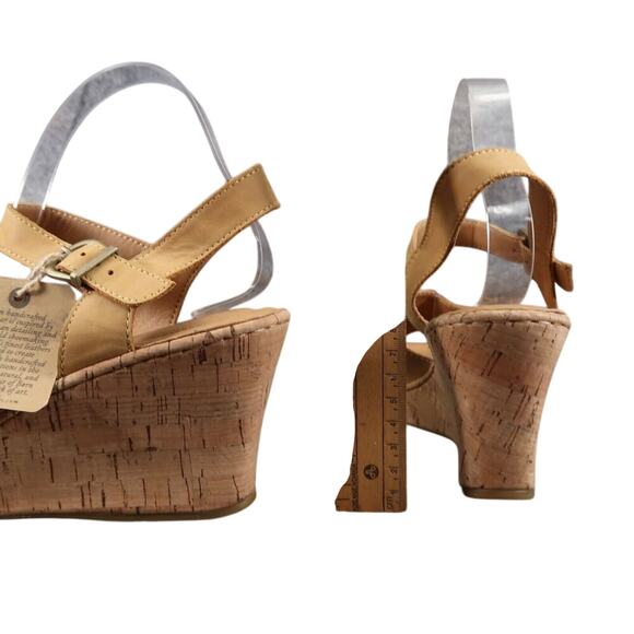 Born Shoes Women 11 Sandal Wedge Leather Ankle Strap Open Toe Agnio Cork Comfort - Picture 7 of 16